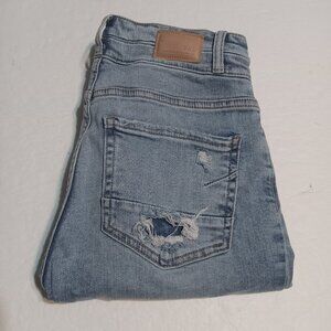 BKE Women's Billie Slim Fit High Rise Cropped Flare Stretch Jeans AXB130A Sz 27